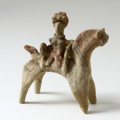 Figurine of enthroned Astarte on horseback. Cypro-Archaic I period (?) 750-600 B.C.