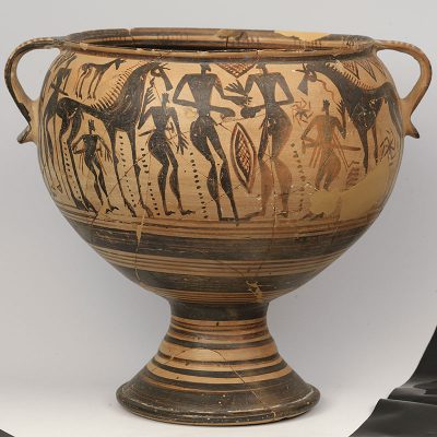 Boeotian krater. Boxing scene. From Thebes. 690-670 B.C. (A 12896)