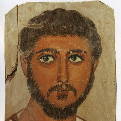‘Fayum’ funerary portrait of a man. Roman period (117-138 AD).