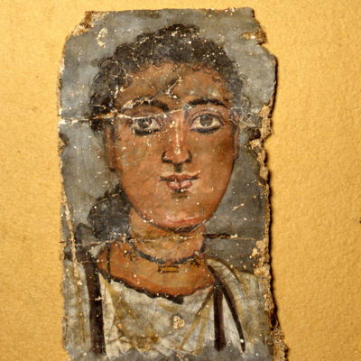 ‘Fayum’  funerary portrait of a young man. Roman period, late 4th c. AD. 
