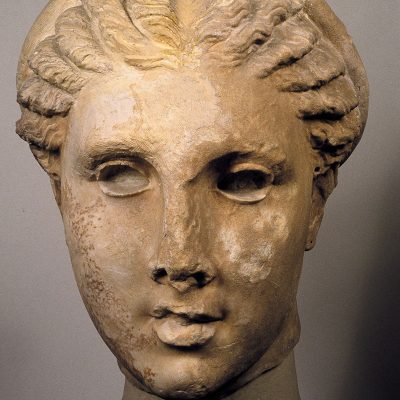 Marble colossal head of Artemis from the sanctuary of Demeter and Despoina at Lykosoura, Arcadia
190-180 BC. (1735)