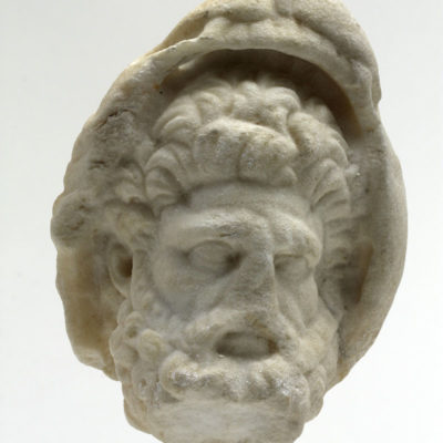 Head of Herakles wearing a lion’s pelt. Marble (1833)
