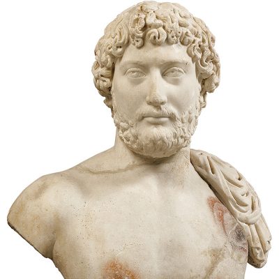 Marble portrait bust of the emperor Hadrian, found in the temple of the Olympieion, Athens ca. AD 130