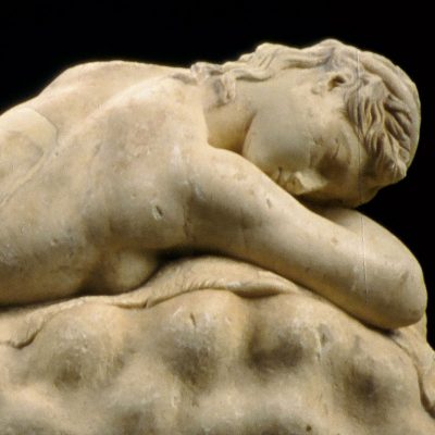 Marble statue of a sleeping Maenad, from Athens.
Time of the emperor Hadrian (AD 117-138)