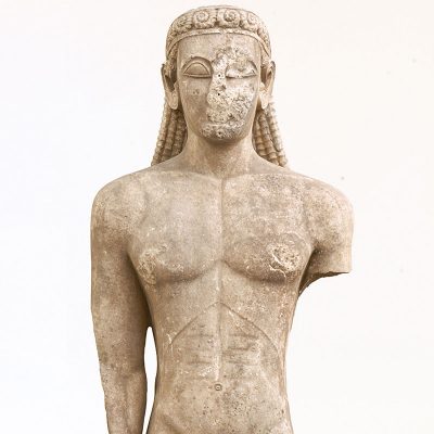 2720
Marble statue of a kouros (naked youth), found at Sounion, Attica
ca. 600 BC.