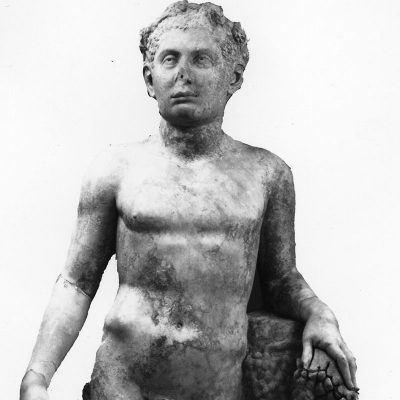 Marble funerary statue of a youth, found in the area of Gytheion, Lakonia.
AD 225-250