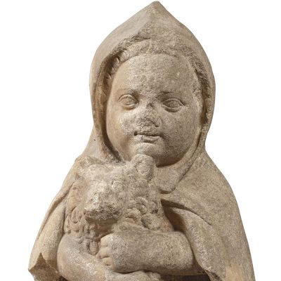 Mαρμάρινο αγαλμάτιο μικρού αγοριού με σκύλο, από το Γεροντικό στη Nύσσα της Mικράς Aσίας  1ος αι. π.X.