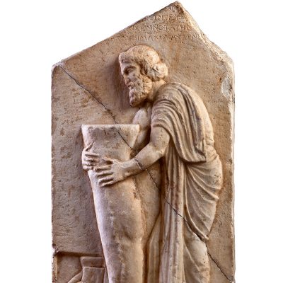 Μαρμάρινο αναθηματικό ανάγλυφο από την Αθήνα  Tέλη 4ου αι. π.X.