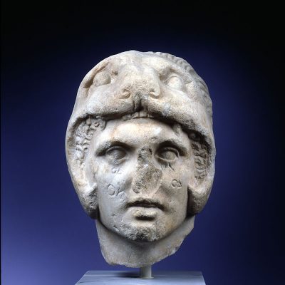 Marble head of Alexander the Great, found in the Kerameikos, Athens
c. 300 BC.