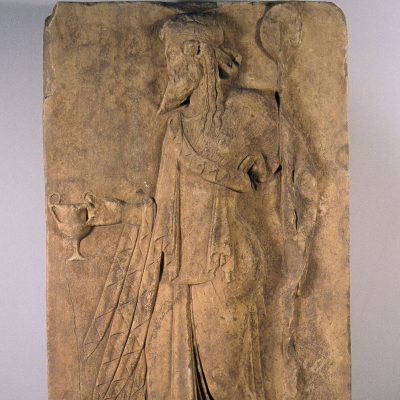 Marble votive relief, found in Athens
1st c. BC.