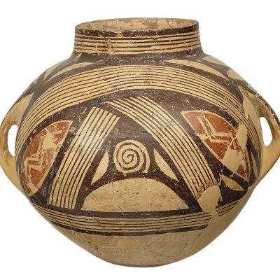 Clay spherical vase with polychrome decoration. Dimini, Magnesia, Late Neolithic (5300-4800 BC).