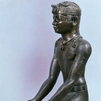 Solid copper alloy statue of the pharaoh Shabaka. Late period, Dynasty XXV (Nubian), (ca. 700 BC.). 