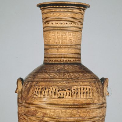 Attic late geometric amphora. From Athens. By the Dipylon Painter. 760-750 B.C. (A 804)