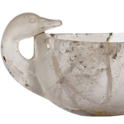 Luxury duck-shaped vessel for cosmetic use (kymbe), made of a single piece of rock-crystal. Mycenae, Grave Circle B, Grave O, 16th cent. BC.
