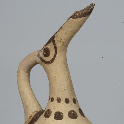Beak-spouted nippled ewer, with human and bird features, both plastic and painted. Akroteri, Thera, 16th cent. BC.