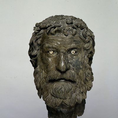Portrait head of a bronze statue of a philosopher from the Antikythera shipwreck, south of Peloponnese
ca. 240 BC.